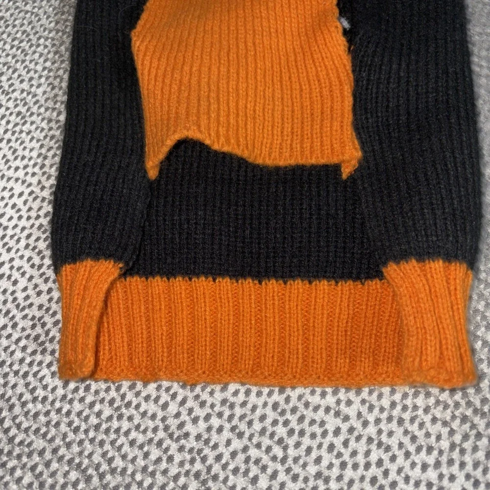Dog Pet Pumpkin Jack o lantern Sweater‎ Black Orange Small